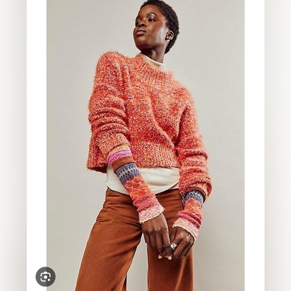 Free people pink stardust pullover sweater nwt large - Picture 1 of 3